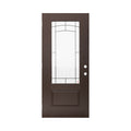 Terran Classic | Mahogany 3/4-Lite Smooth Fiberglass Entry Door with Frosted Glass