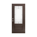 Terran Classic | Mahogany 3/4-Lite Smooth Fiberglass Entry Door with Frosted Glass