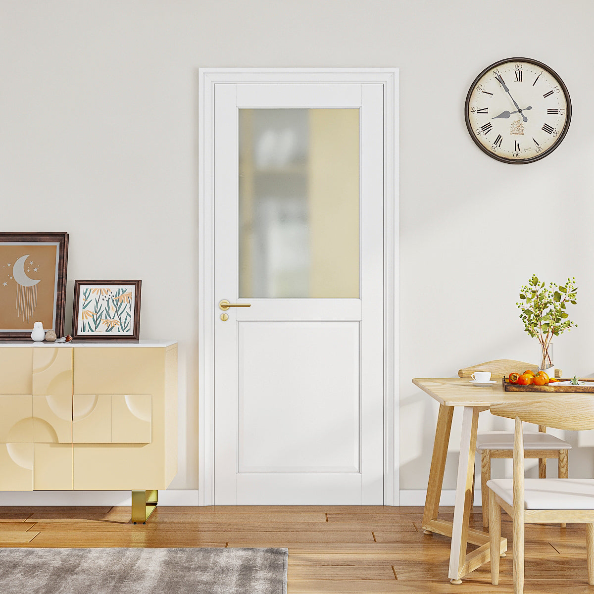 Visco Architectural | Solid Core Interior Door with Frosted Glass