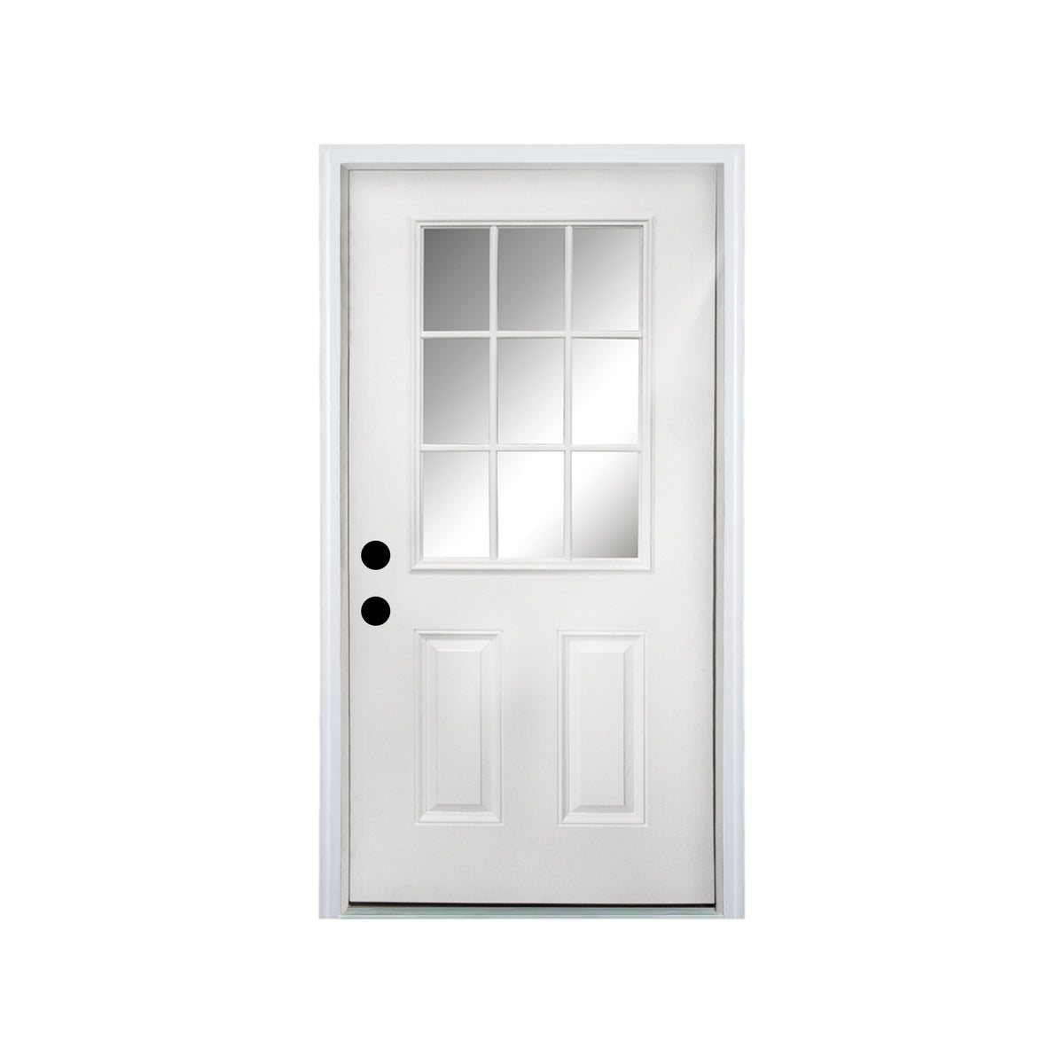 Visco Traditional | 9-Lite Woodgrain Fiberglass Entry Door with Low-E Glass