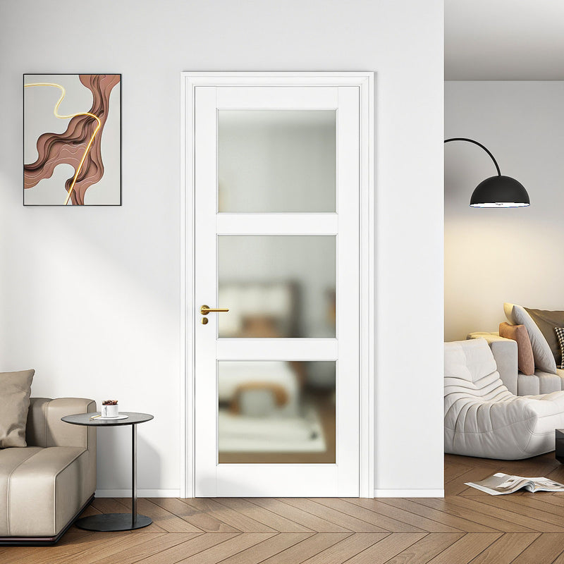 Visco Architectural | 3-Lite French Interior Door with Tempered Frosted Glass
