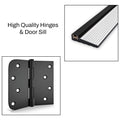Terran Time Fiberglass Entry Door with Brickmould, Blinds, High Quality Vinyl Frame, Primed Wooden Grain K017-36BWL