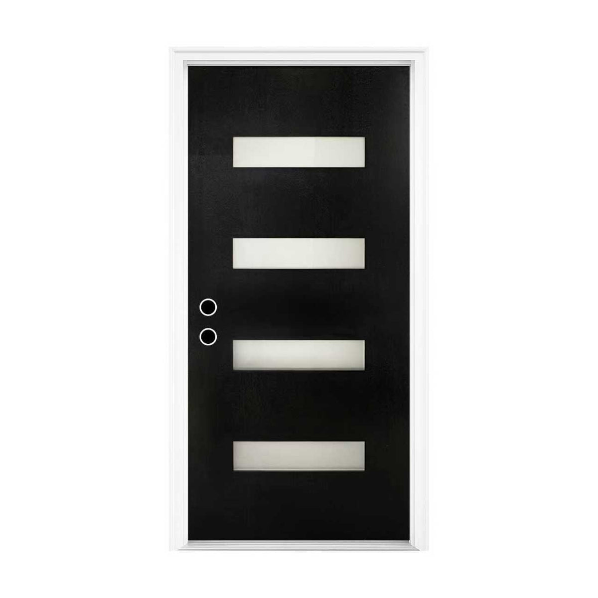 Visco Architectural | Pre-Hung Fiberglass Entry Door with Brickmould & Frosted Glass