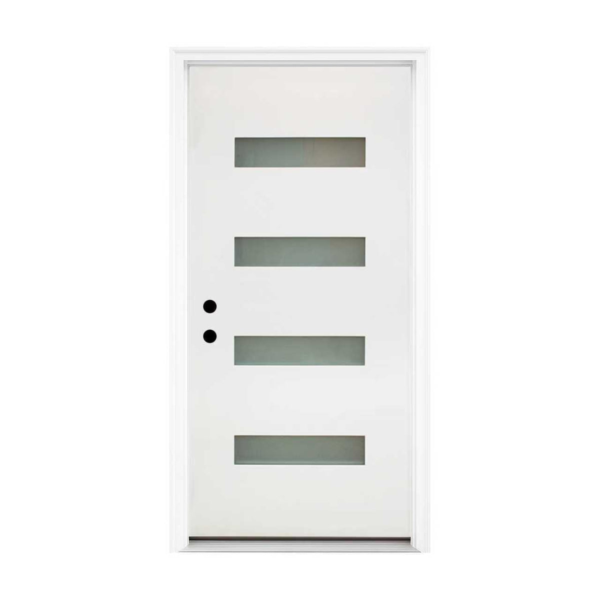 Visco Contemporary | 4-Lite Smooth Fiberglass Entry Door with Frosted Glass