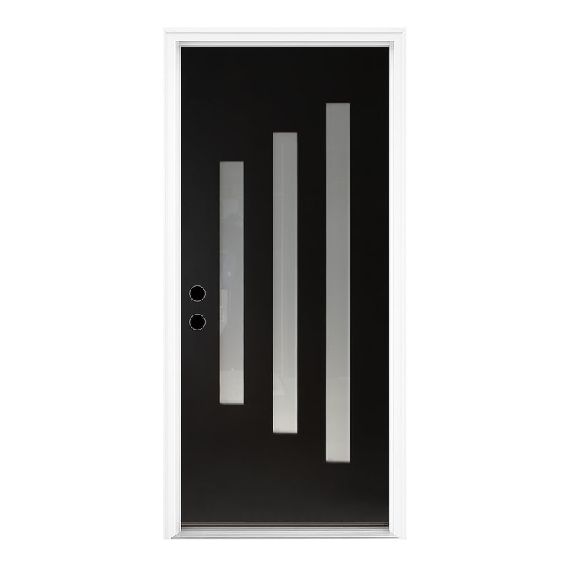 Visco Contemporary | Smooth Fiberglass Entry Door with Frosted Glass